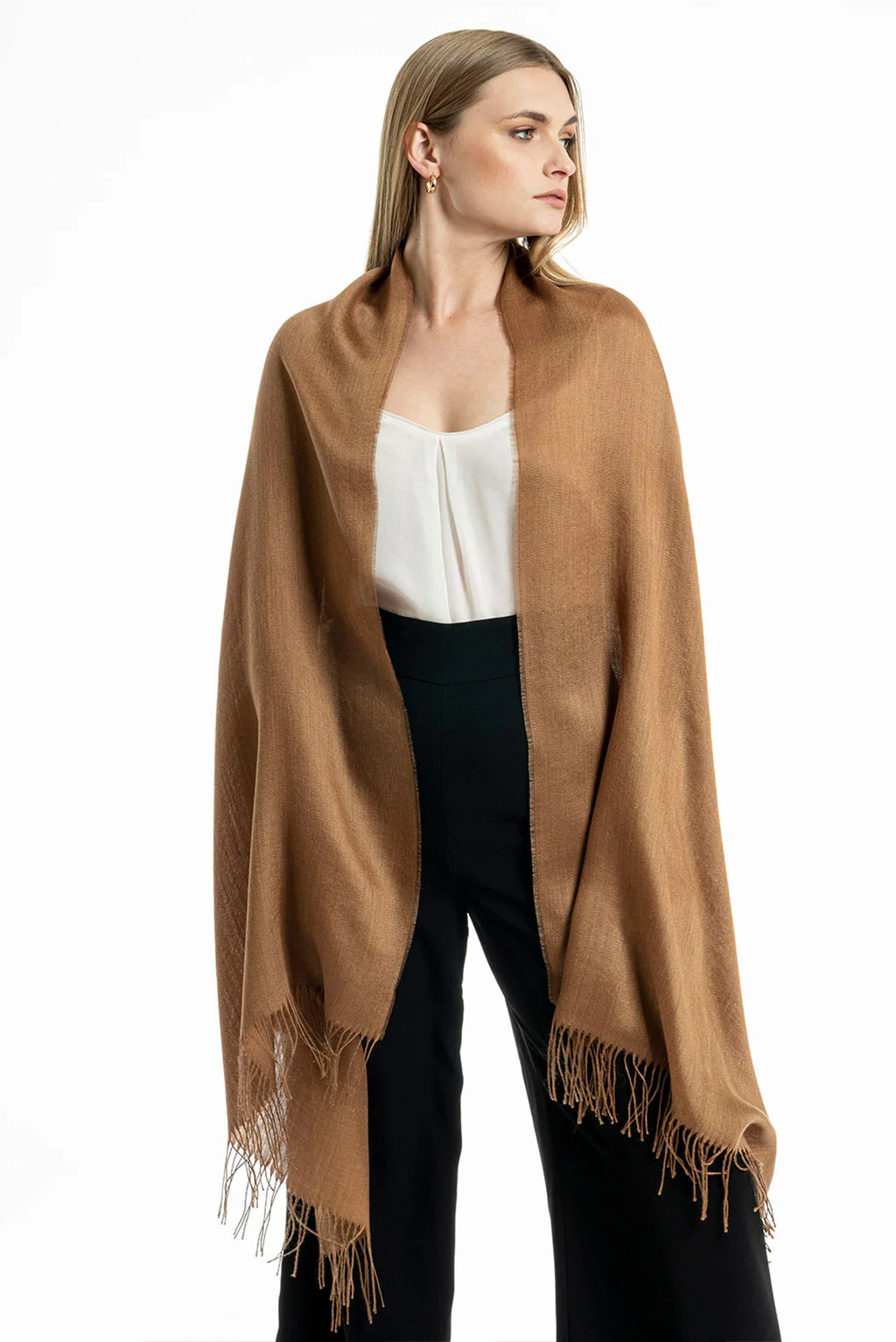 Unicolor Sateen Baby Alpaca & Silk Shawl - Image 5