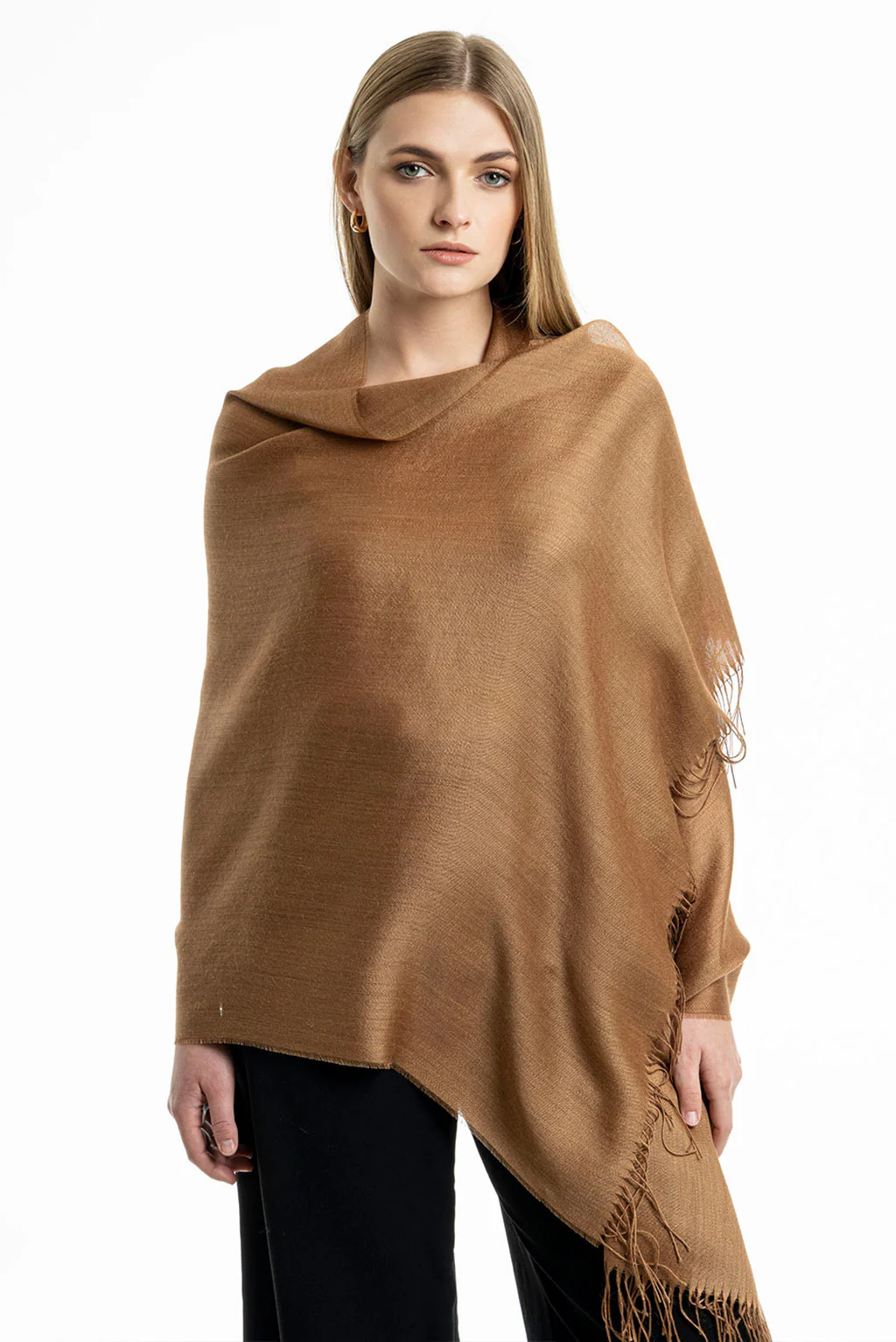 Unicolor Sateen Baby Alpaca & Silk Shawl - Image 6