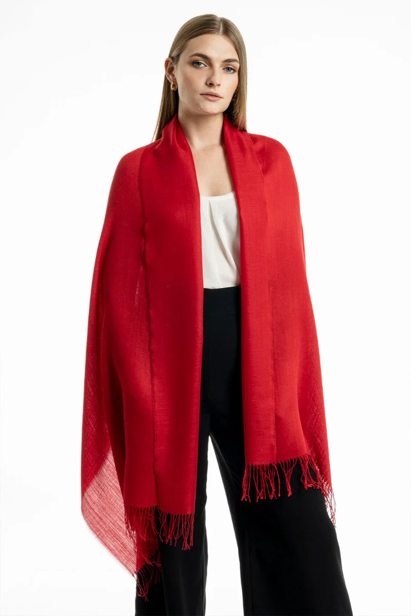 Unicolor Sateen Baby Alpaca & Silk Shawl - Image 9