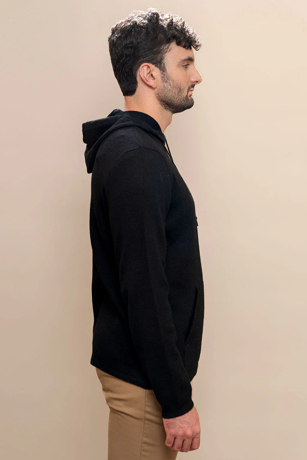 Men's Slim-Fit Baby Alpaca & Cotton Hoodie - Image 2