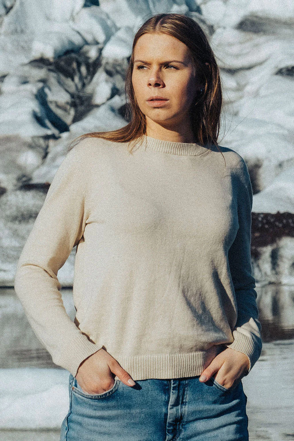 Women's Crew-Neck Cotton & Alpaca Sweater - Image 2