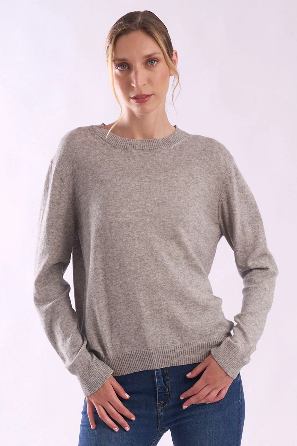 Women's Crew-Neck Cotton & Alpaca Sweater - Image 8