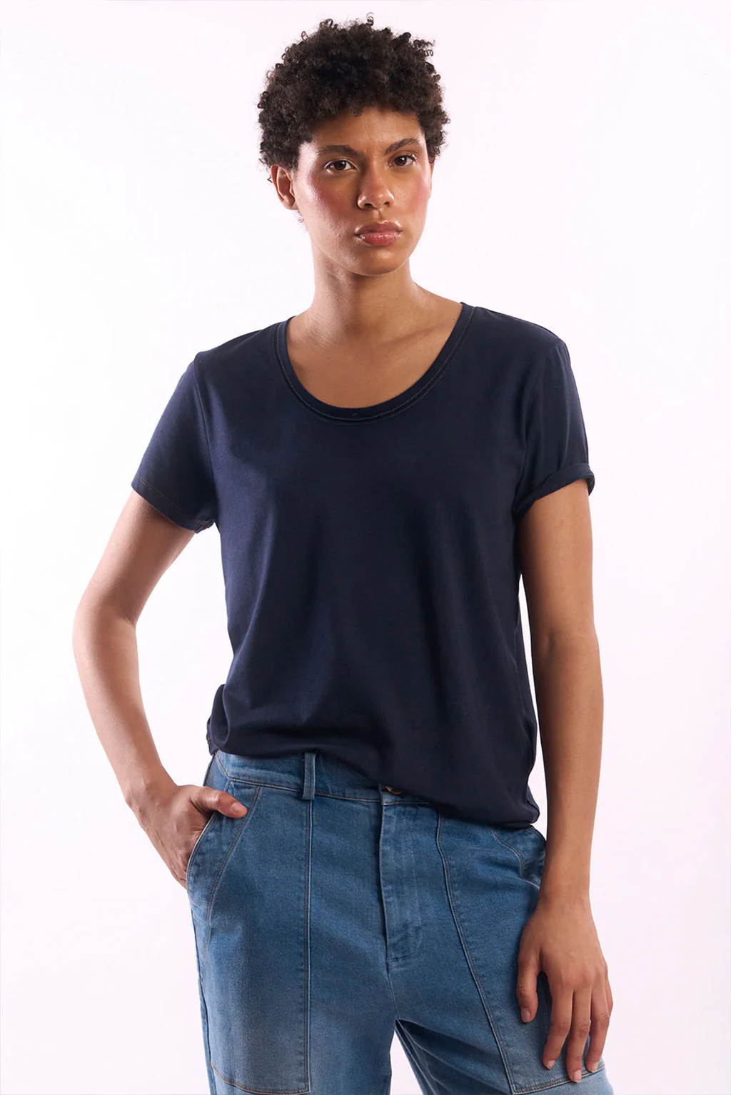 Women's Round-Neck Pima Cotton T-Shirt - Image 4