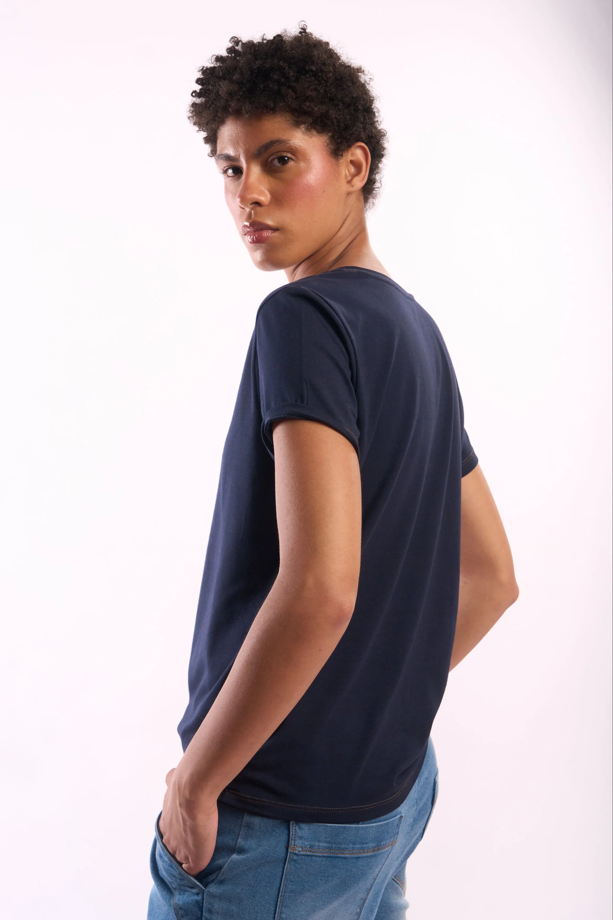Women's V-Neck Pima Cotton T-Shirt - Image 7