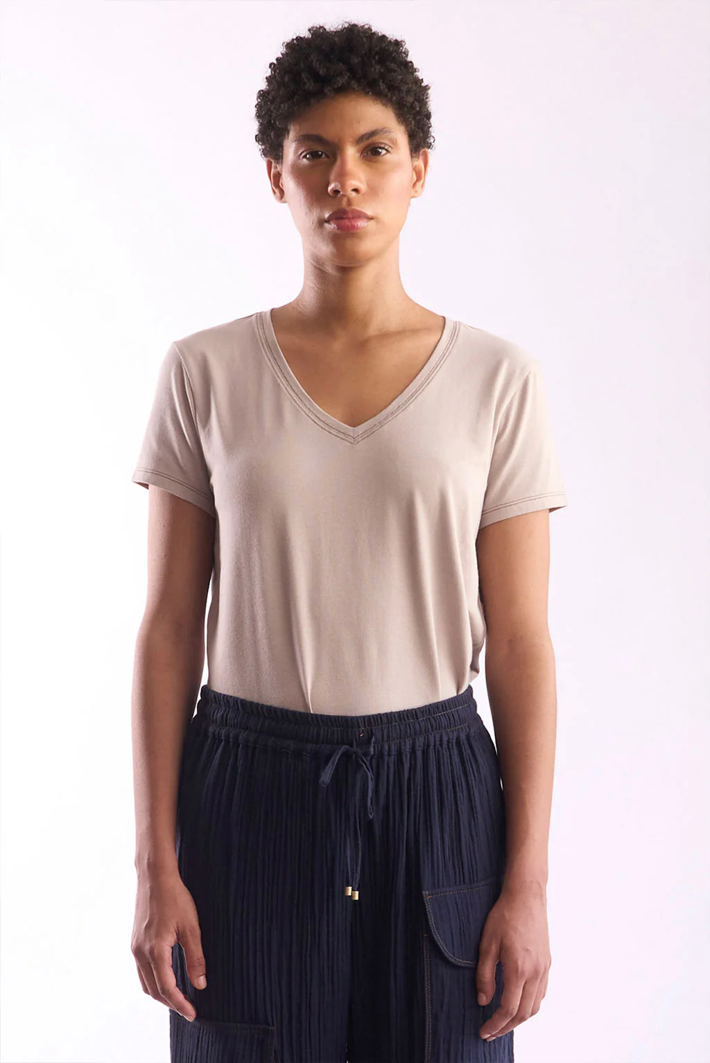 Women's V-Neck Pima Cotton T-Shirt - Image 6